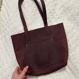 Portland Leather Deep Burgundy Suede Tote - New